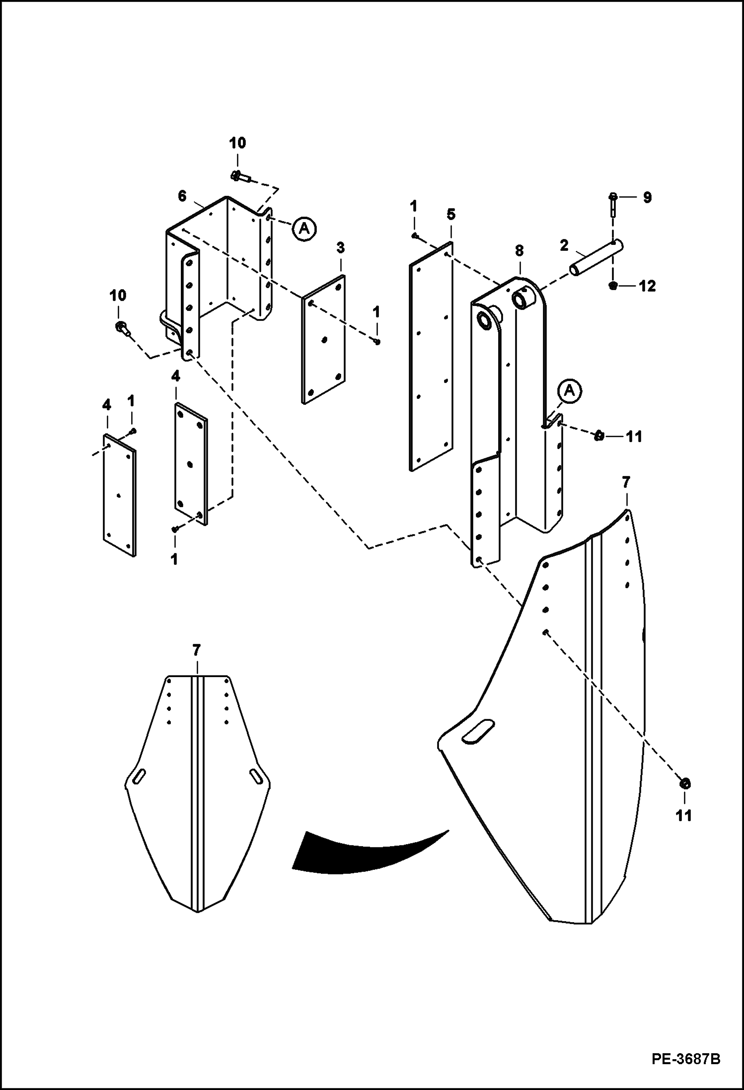 ПЕРЕСАДЧИК ДЕРЕВЬЕВ (ОТВАЛ И САЛАЗКИ В СБОРЕ) (TS44C A9VL) (TS44C CONV A9V9)