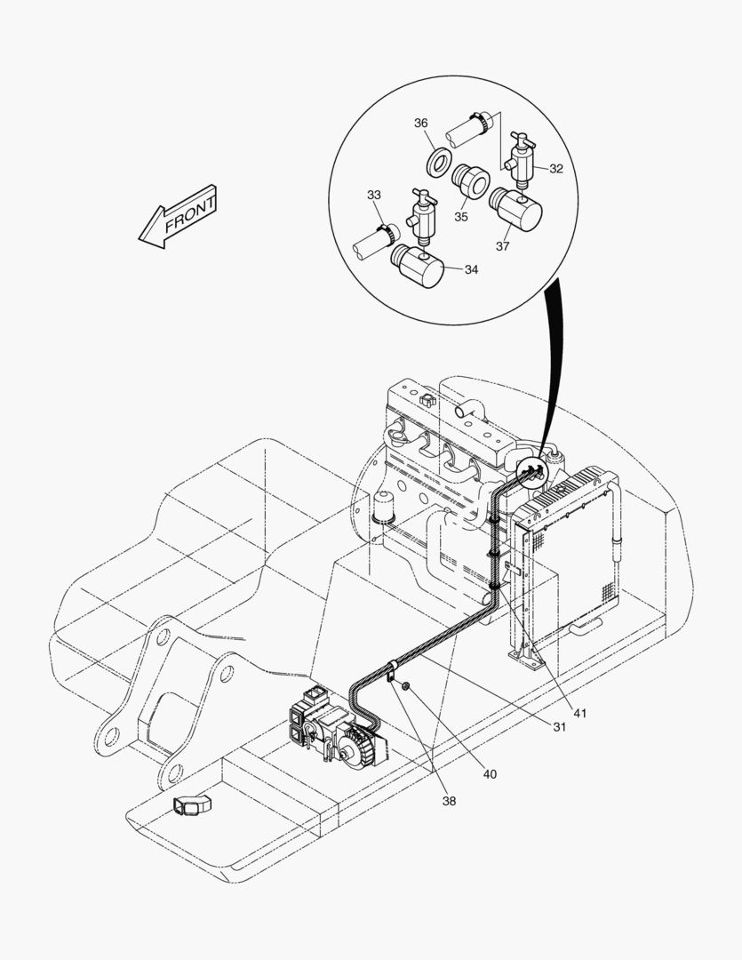 Схема ТУБОПРОВОД ОБОГРЕВАТЕЛЯ