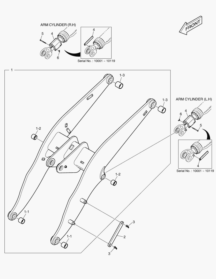 РУКОЯТЬ ПОГРУЗЧИКА - ДЛИННАЯ СТРЕЛА