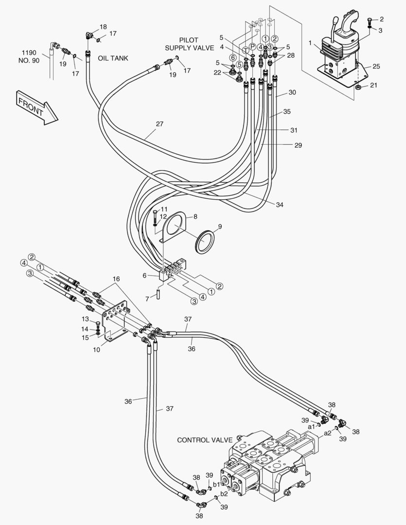 ТРУБОПРОВОД СЕРВОУПРАВЛЕНИЯ-2 КАТУШКИ(РЫЧАГ ПЕРЕДАЧИ)