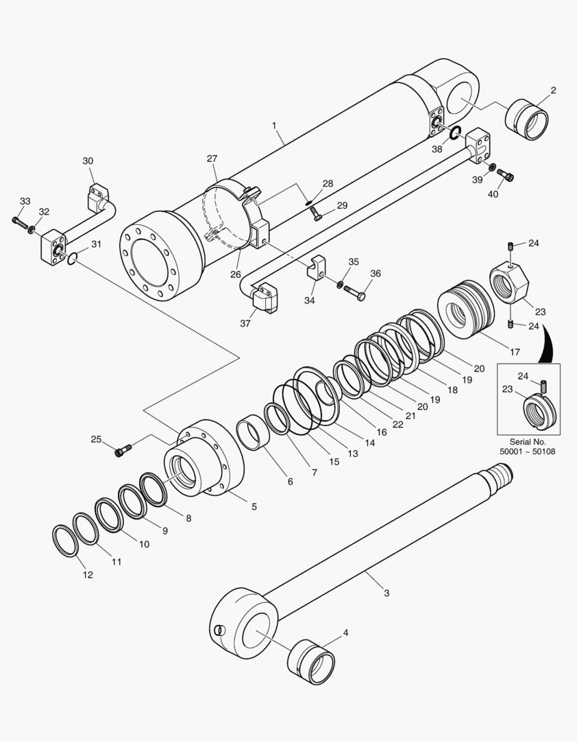 ЦИЛИНДР КОВША - РУКОЯТЬ 2.4 м