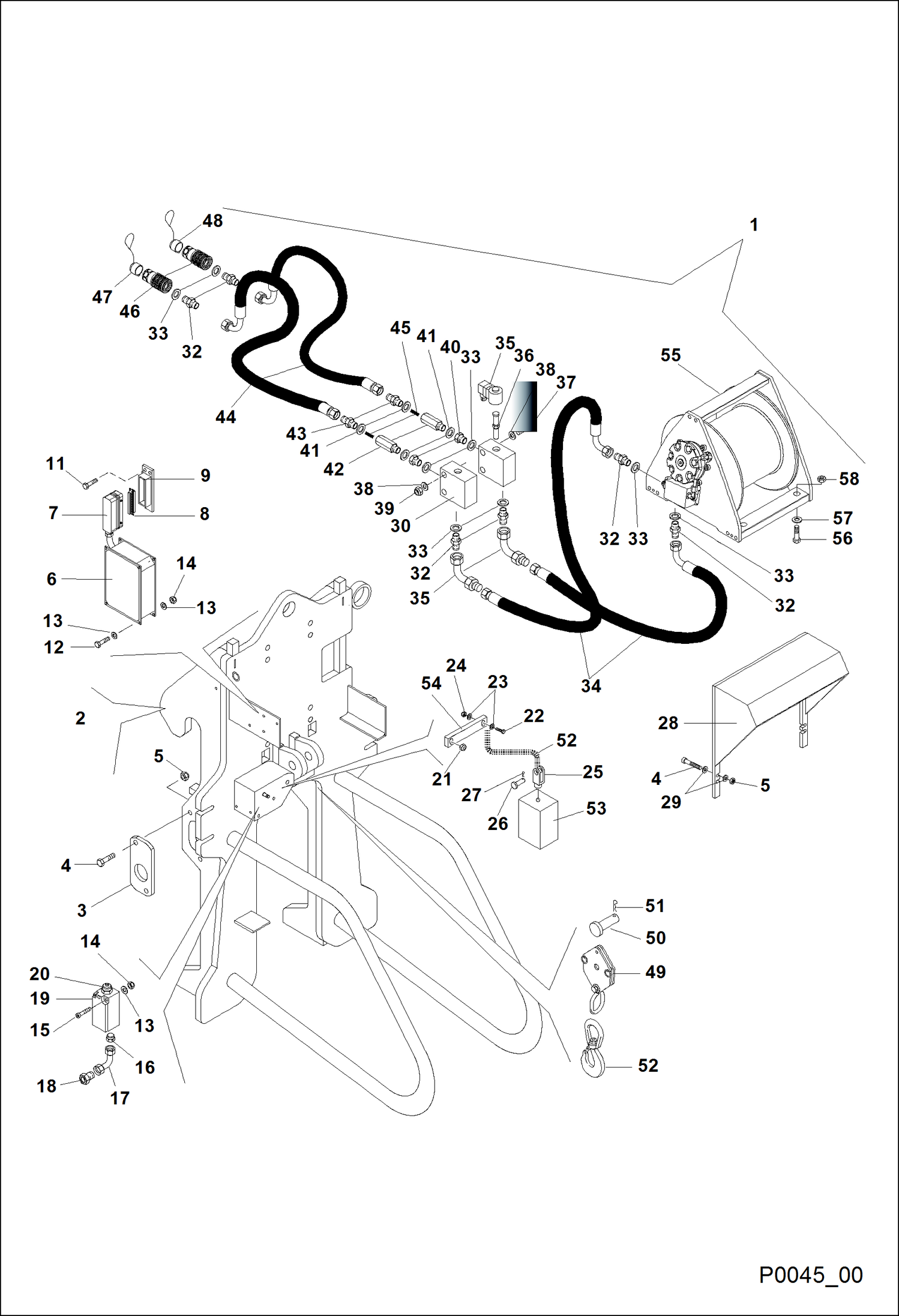 ГИДРАВЛИЧЕСКАЯ ЛЕБЕДКА (2.5T) (BUD4349)