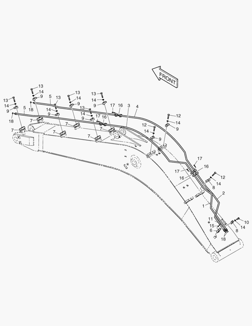 6490 BOOM PIPING(5.15m)-ROTATION & TILTING
