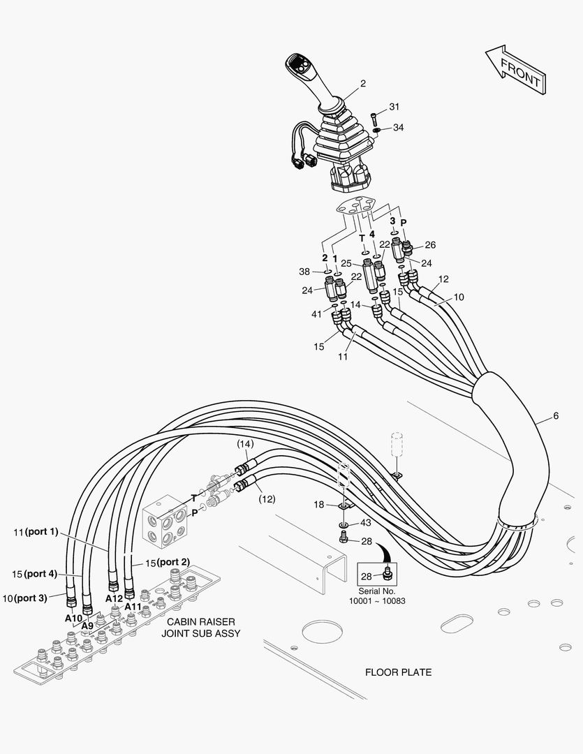 Схема 1440 PILOT PIPING(10) - JOYSTICK(R.H)