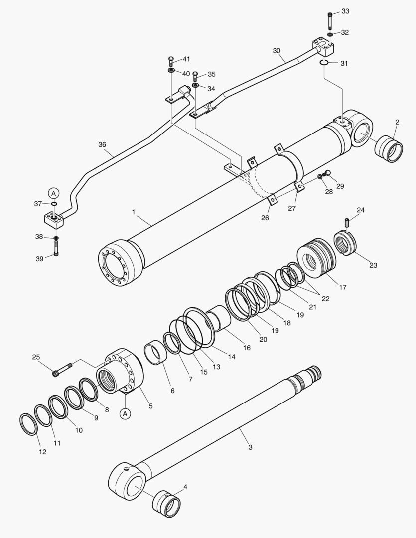ЦИЛИНДР СТРЕЛЫ - ЛЕВОСТОРОННИЙ