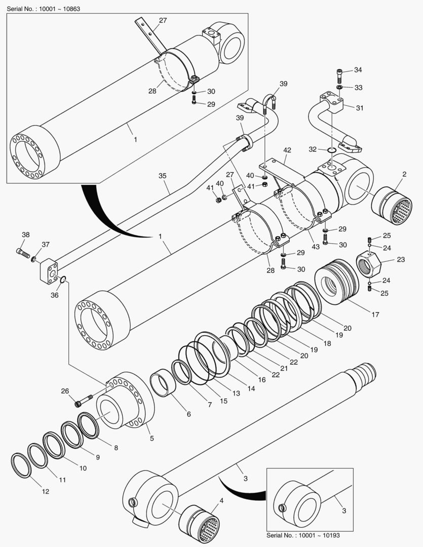 4280 BUCKET CYLINDER - ARM 3.35m