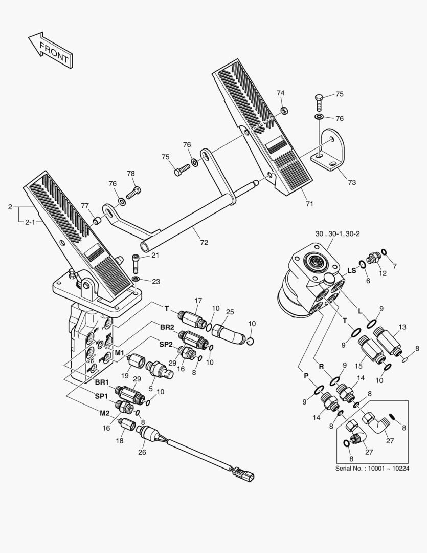 1260 BRAKE PEDAL VALVE & STEER UNIT
