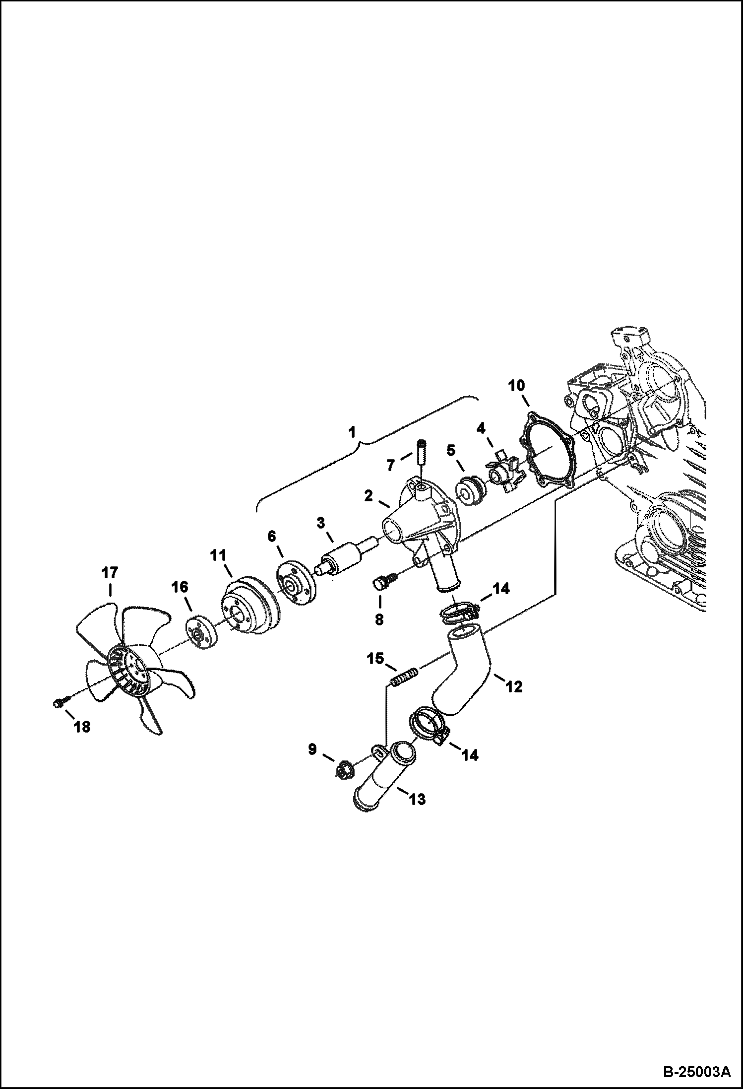 ВОДЯНАЯ ПОМПА (KUBOTA - D722-E3B-BC-6)(TIER IV REPLACEMENT)