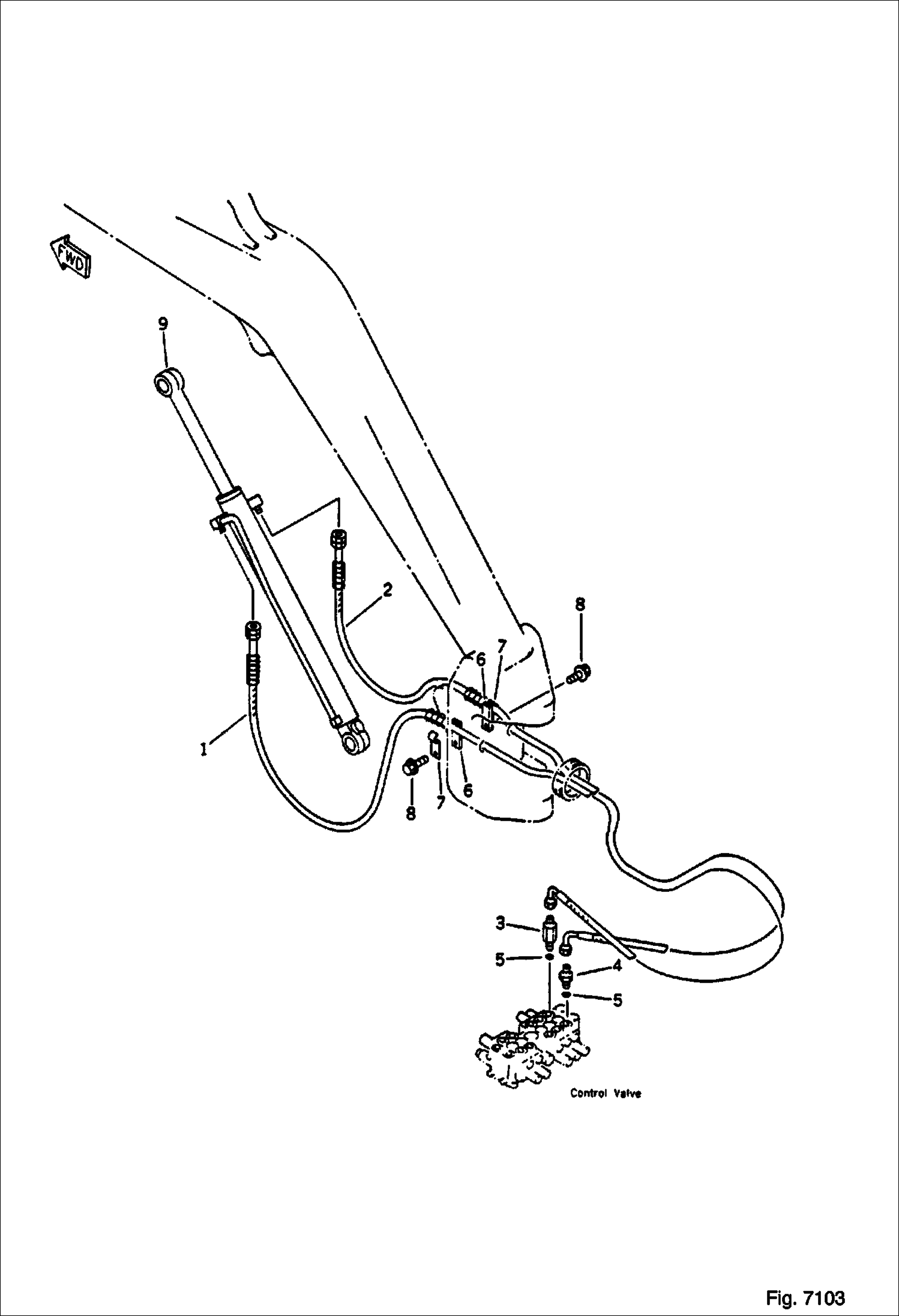 ТРУБОПРОВОД ГИДРАВЛИЧЕСКОЙ СИСТЕМЫ ТРУБОПРОВОДА ЦИЛИНДРОВ СТРЕЛЫ