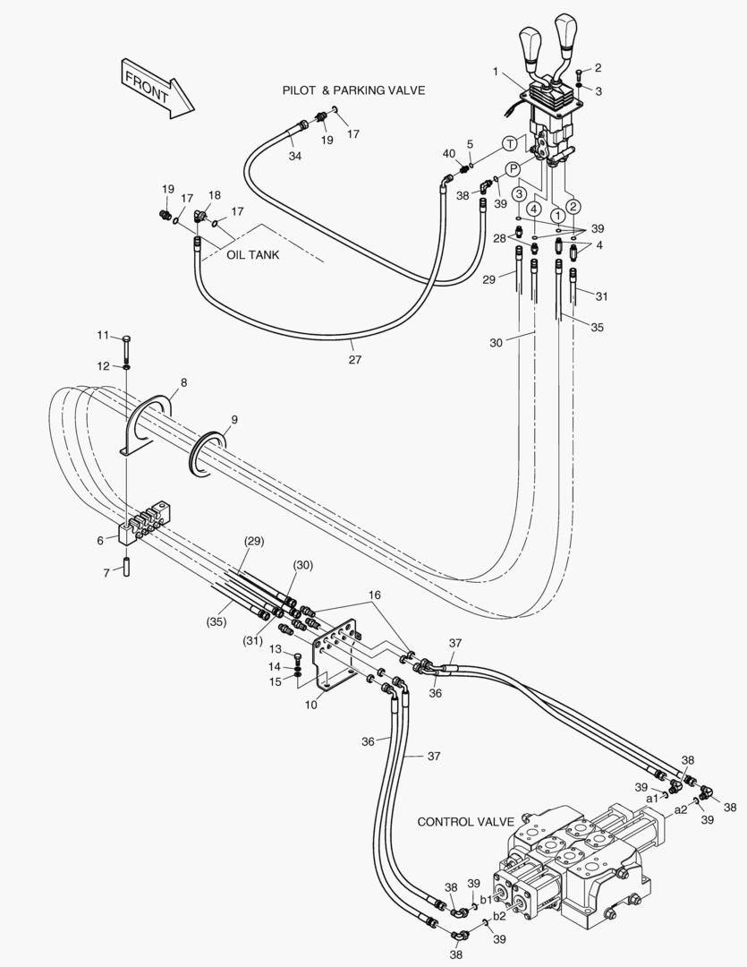 ТРУБОПРОВОД СЕРВОУПРАВЛЕНИЯ-2 КАТУШКИ(ДВА РЫЧАГА)