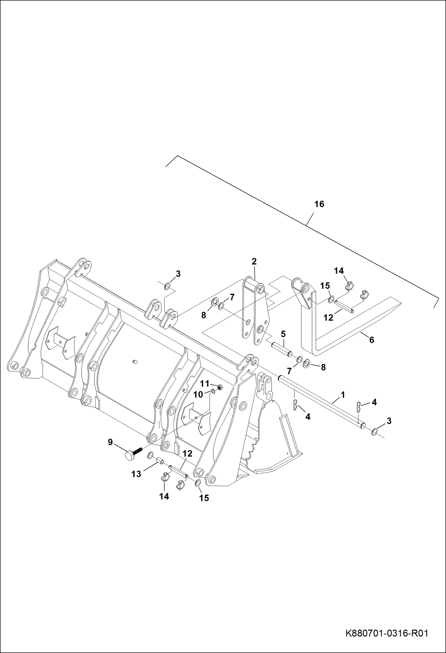 НАВЕСНОЕ ОБОРУДОВАНИЕ С ВИЛАМИ ДЛЯ ГРЕЙФЕРНОГО КОВША