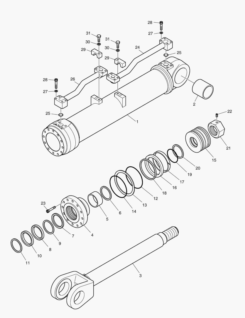 ГИДРОЦИЛИНДР ПОДЪЕМА-ЛЕВОСТОРОННИЙ