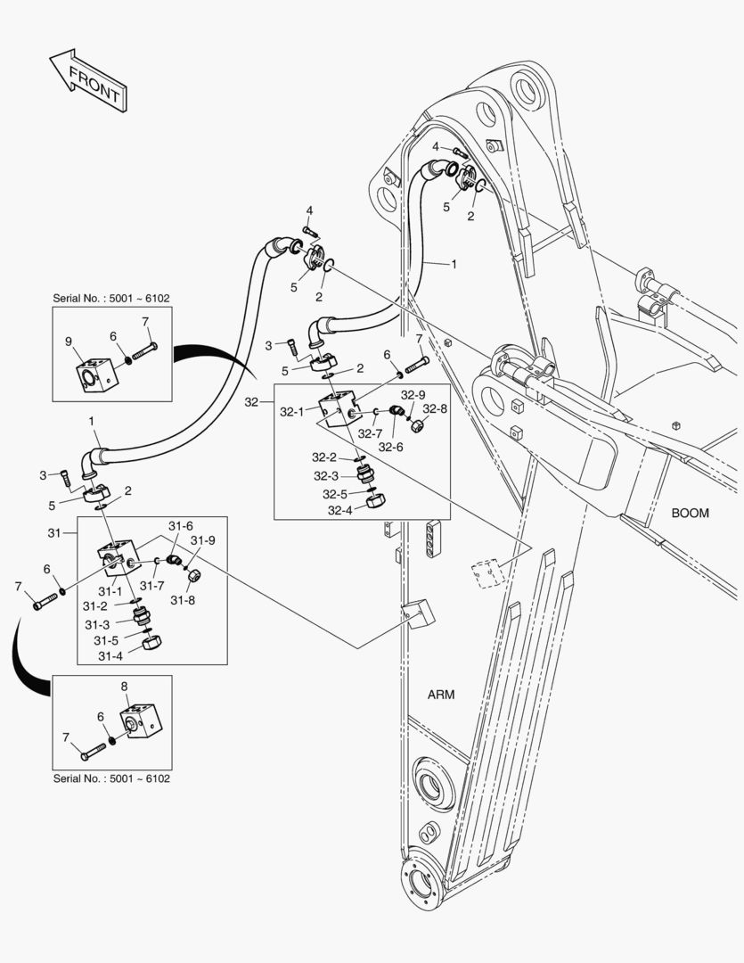 6710 ARM PIPING - ONE & TWO WAY(ARM 2.6m) [5001~6114]
