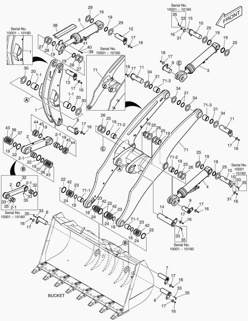 Схема РУКОЯТЬ ПОГРУЗЧИКА - ДЛИННАЯ СТРЕЛА