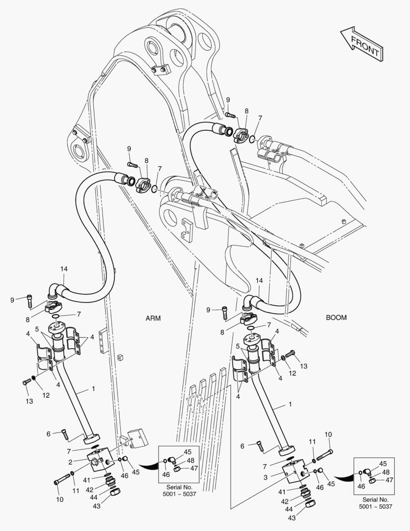6190 ARM PIPING - ONE & TWO WAY(ARM 3.55m)