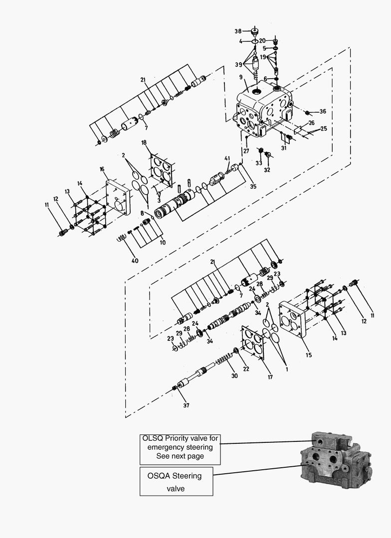G190-86 STEERING VALVE, EXPLODED