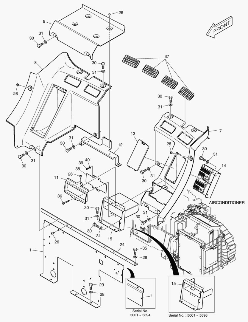 ЗАДНЯЯ КРЫШКА-БЕЗ КОНДИЦИОНЕРА