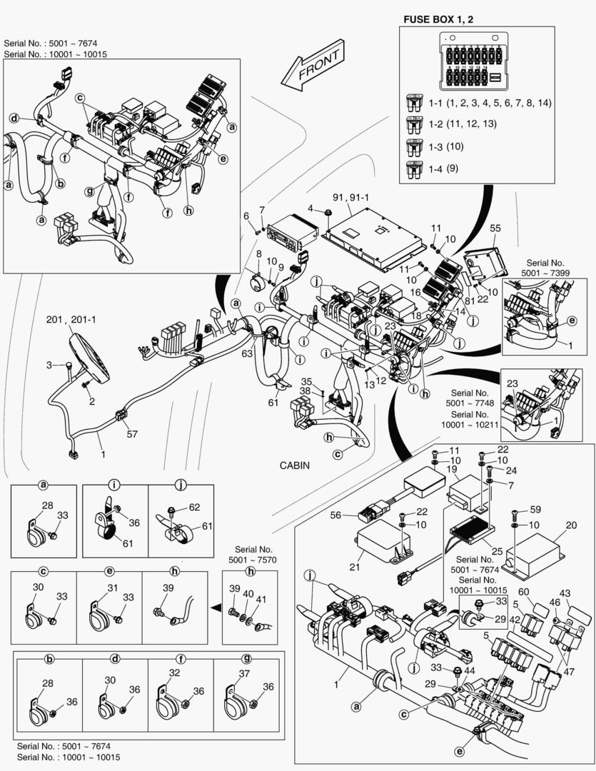 ЭЛЕКТРИЧЕСКИЕ ЗАПЧАСТИ - КАБИНА(СИСТЕМА ЗАЩИТЫ ПРИ ОПРОКИДЫВАНИИ)