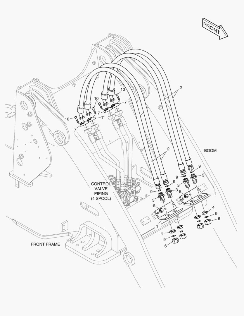 ГИДРОСИСТЕМА РУКОЯТИ ПОГРУЗЧИКА - 4 КАТУШКИ