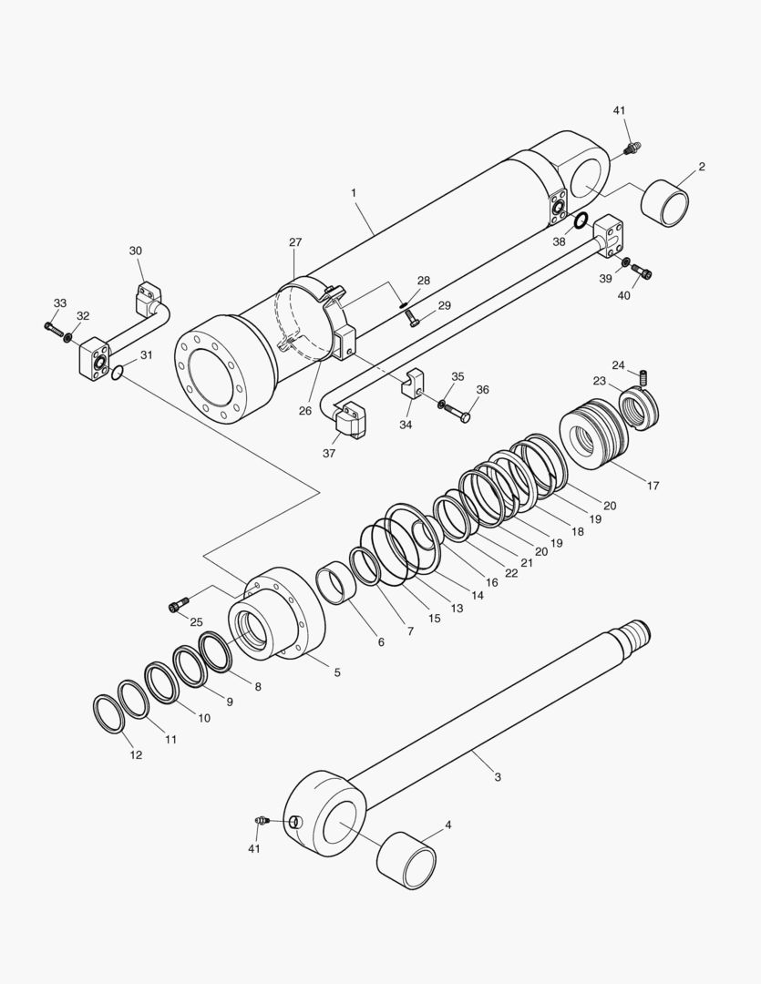 ЦИЛИНДР КОВША - РУКОЯТЬ 2.4 м