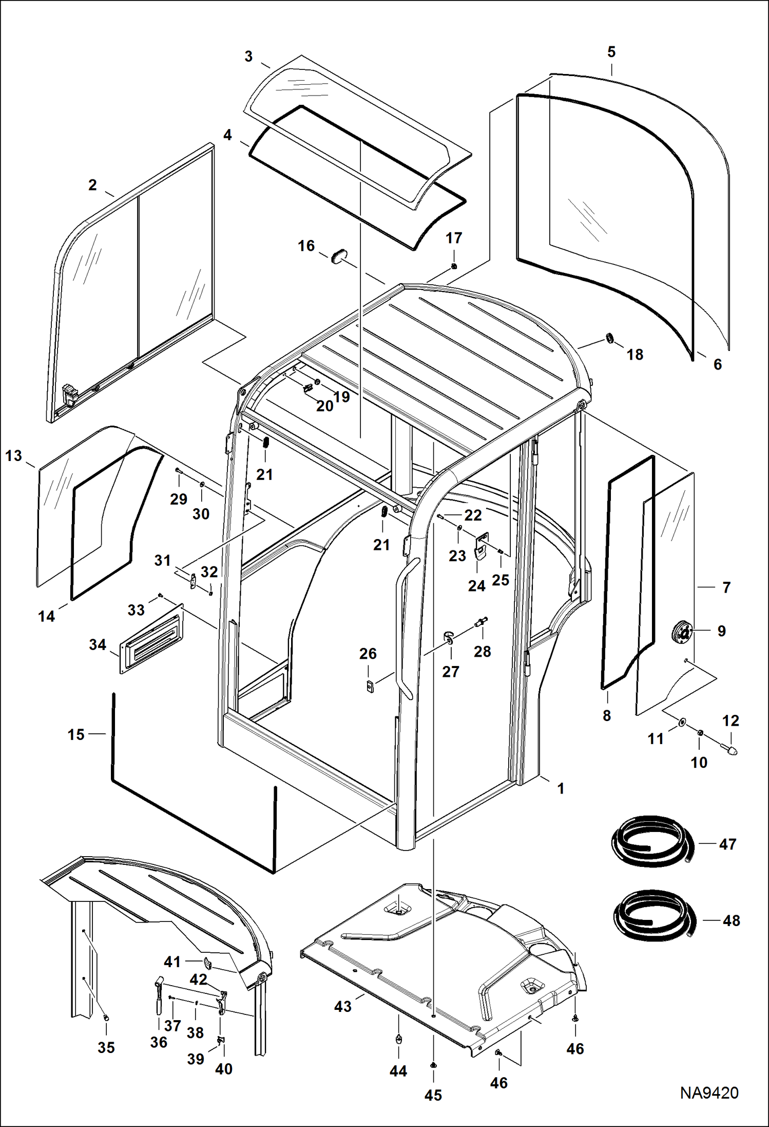 КАБИНА ОПЕРАТОРА (ОКНА И УПЛОТНЕНИЯ)