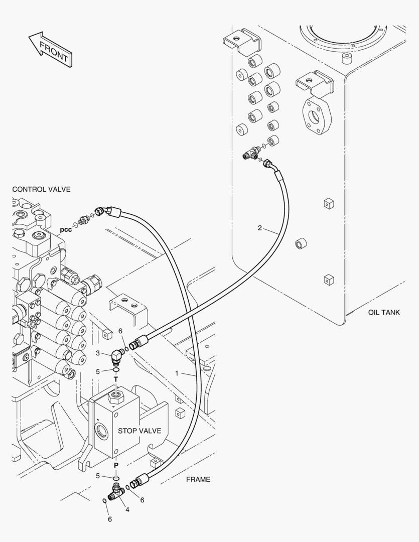ТРУБОПРОВОД СЕРВОУПРАВЛЕНИЯ - 2 НАСОСА
