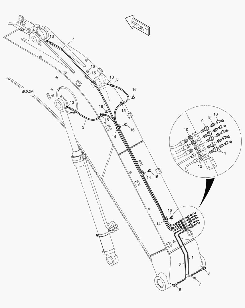 Спецтехника 6290 LUBRICATION PIPING - BOOM 6.245m [5001~5021] - главное фото
