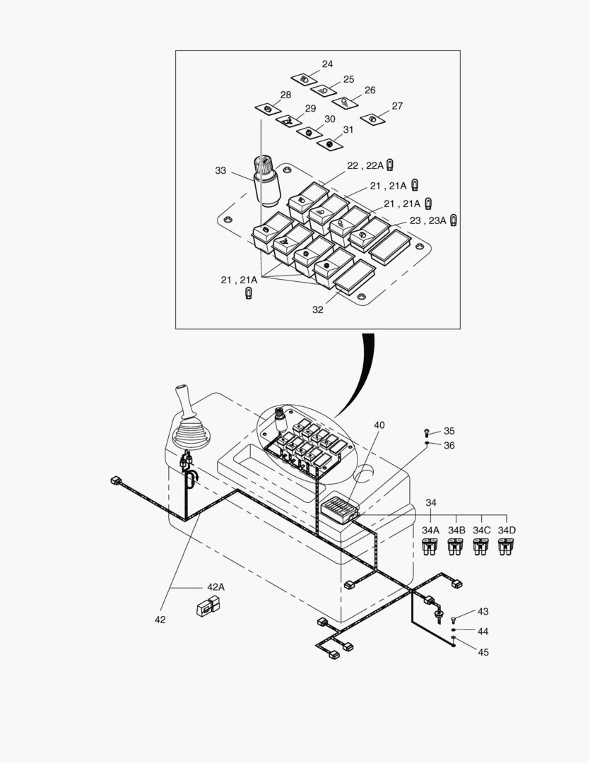 ЭЛЕКТРИЧЕСКИЕ ЗАПЧАСТИ(3)-КОРОБКА ПЕРЕКЛЮЧАТЕЛЕЙ-КАБИНА