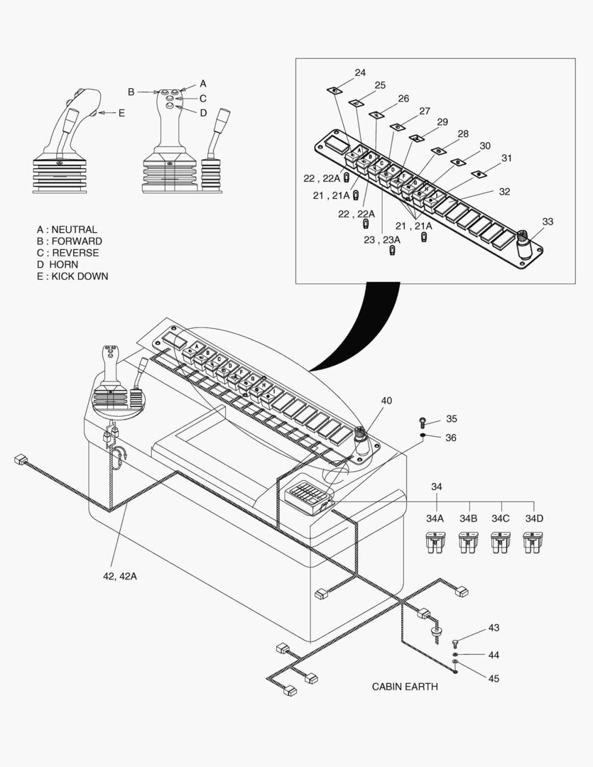 ЭЛЕКТРИЧЕСКИЕ ЗАПЧАСТИ(2) - КОРОБКА ПЕРЕКЛЮЧАТЕЛЕЙ