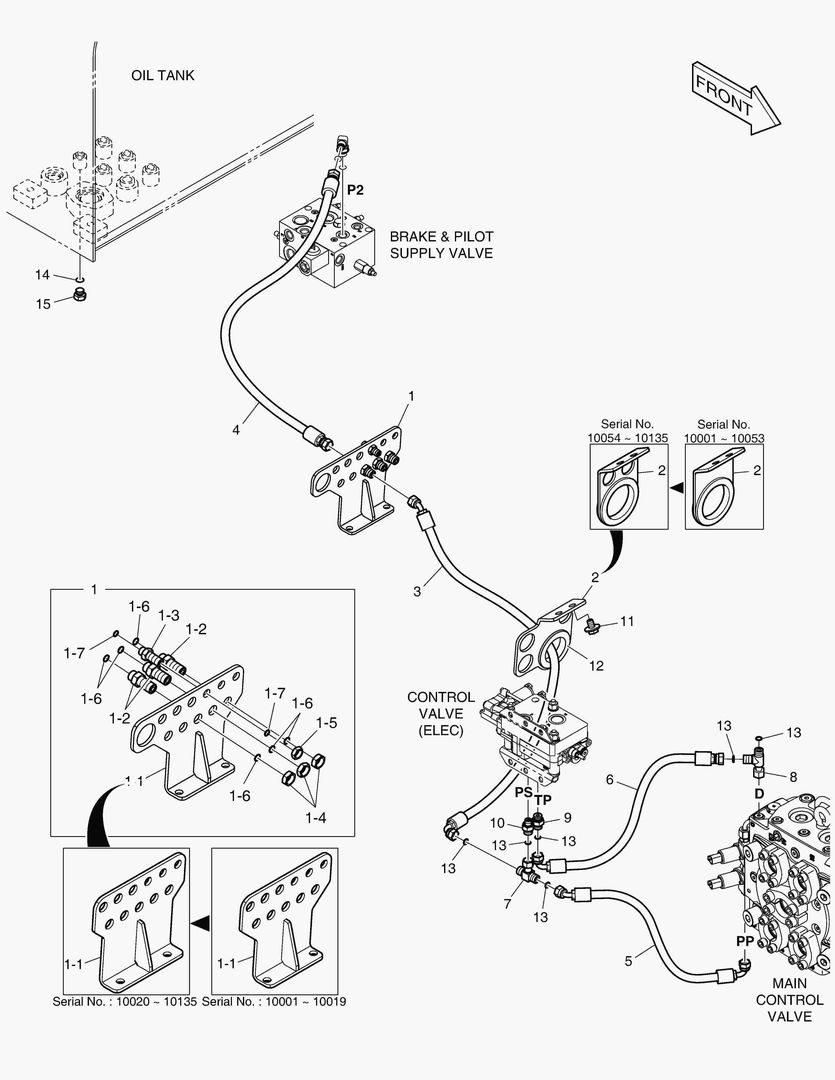 ТРУБОПРОВОД СЕРВОУПРАВЛЕНИЯ - 3 КАТУШКИ(ЭЛЕКТРИКА)