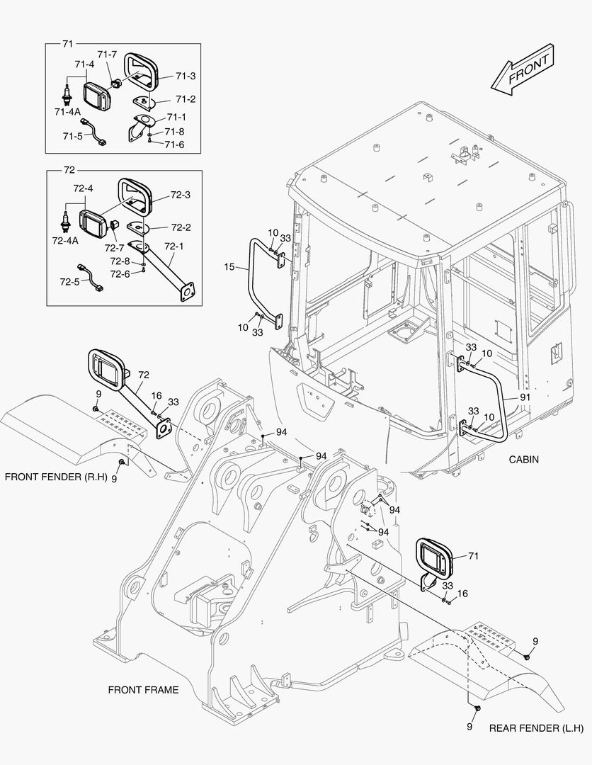 1590 FENDER & LADDER - SUPPORT LAMP