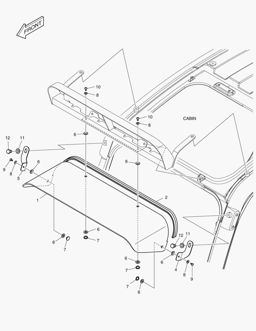 6850 RAIN SHIELD & LAMP MOUNTING