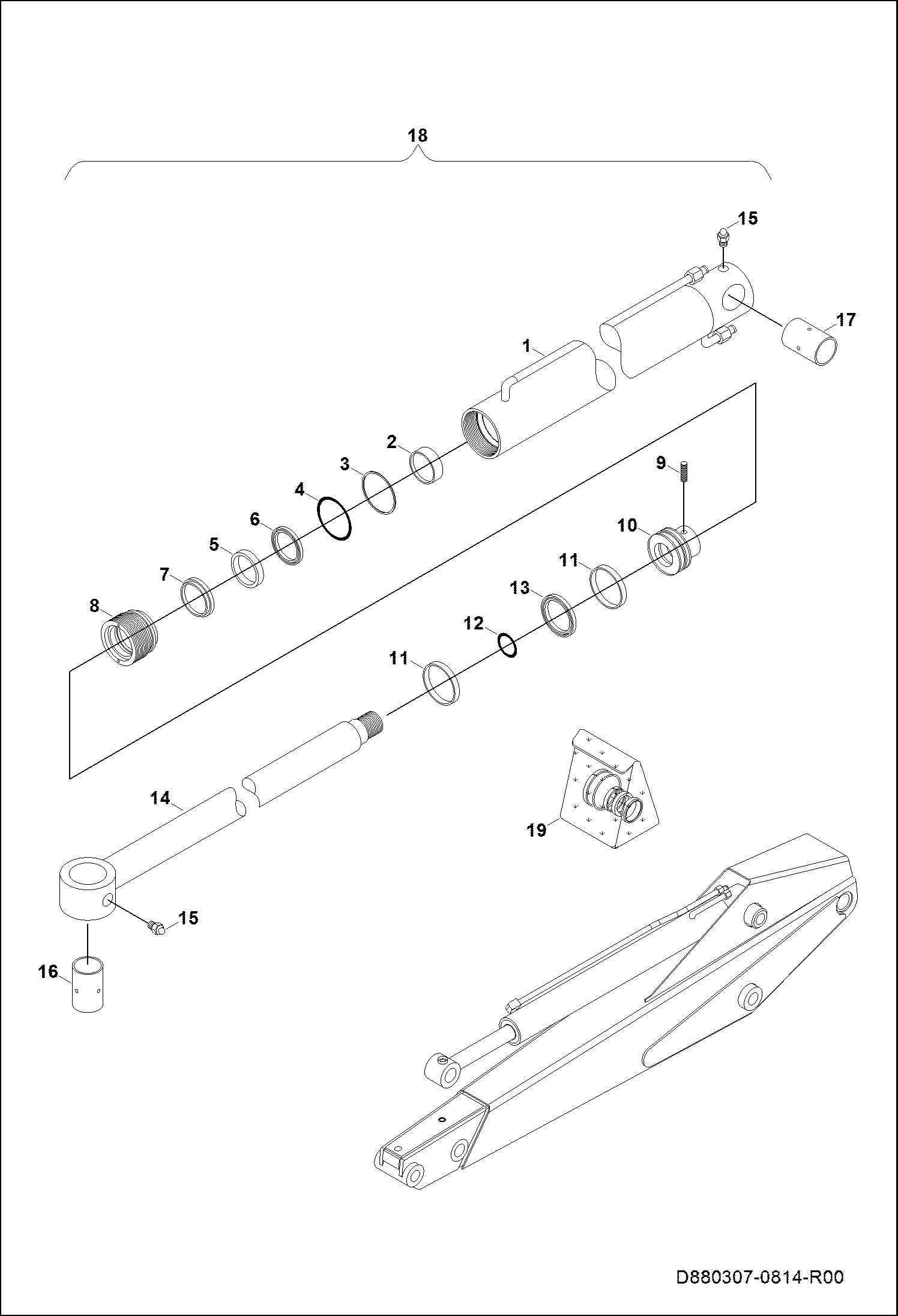 ЦИЛИНДР КОВША ЭКСКАВАТОРА_ПОГРУЗЧИКА