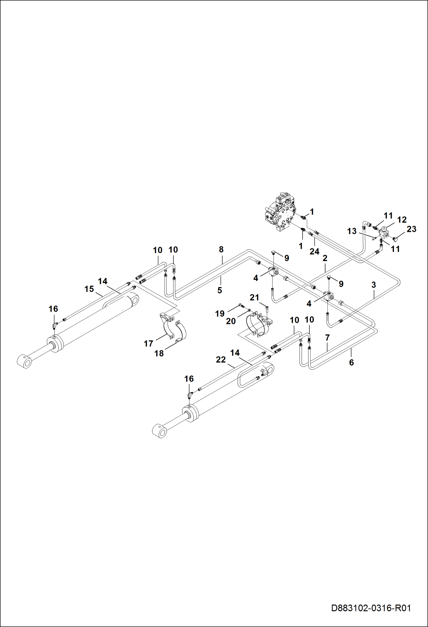 КОНТУР ГИДРОЦИЛИНДРОВ ПОДЪЕМА