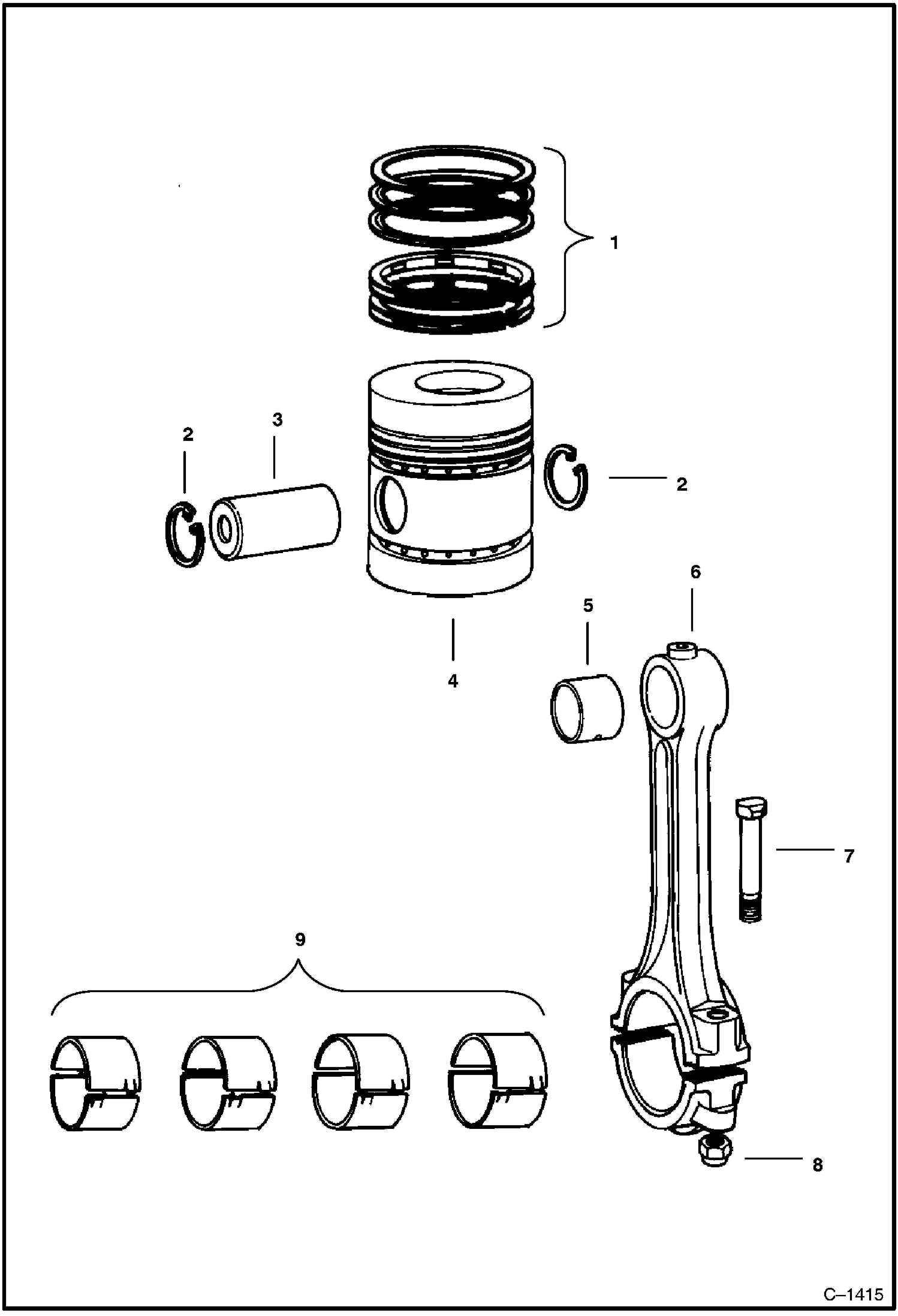 Схема СОЕДИНИТЕЛЬНАЯ ТЯГА И ПОРШЕНЬ
