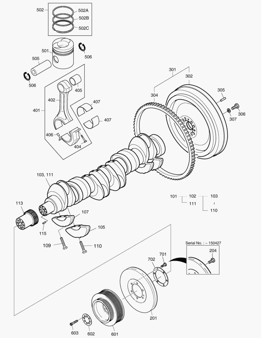 014 CRANK SHAFT & PISTON