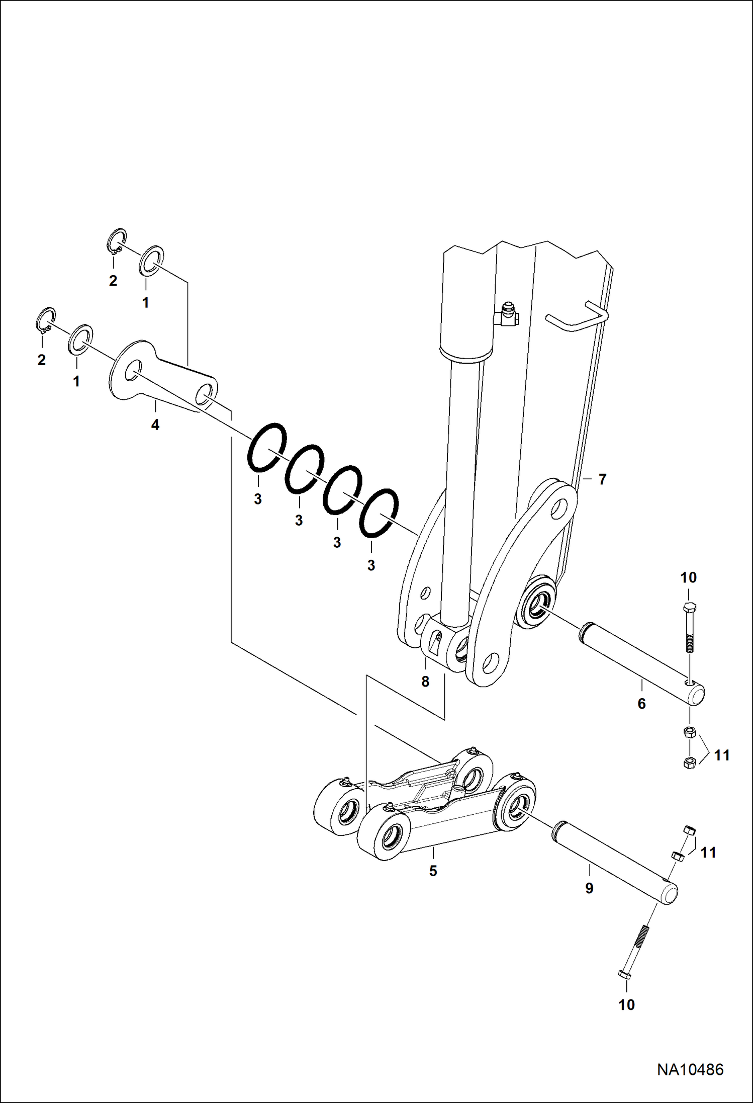 Схема СЕРЬГА КОВША (КРЕПЛЕНИЕ ПАЛЬЦА)