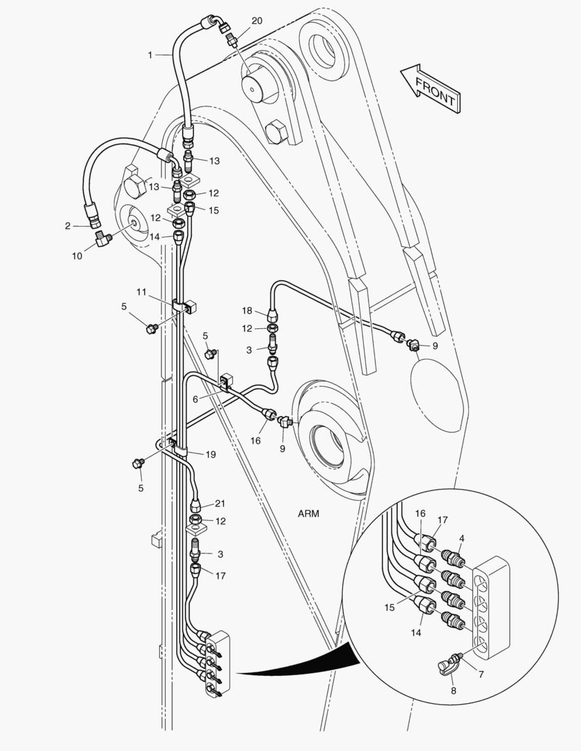 6660 LUBRICATION PIPING - ARM 2.4m [5001~5266]