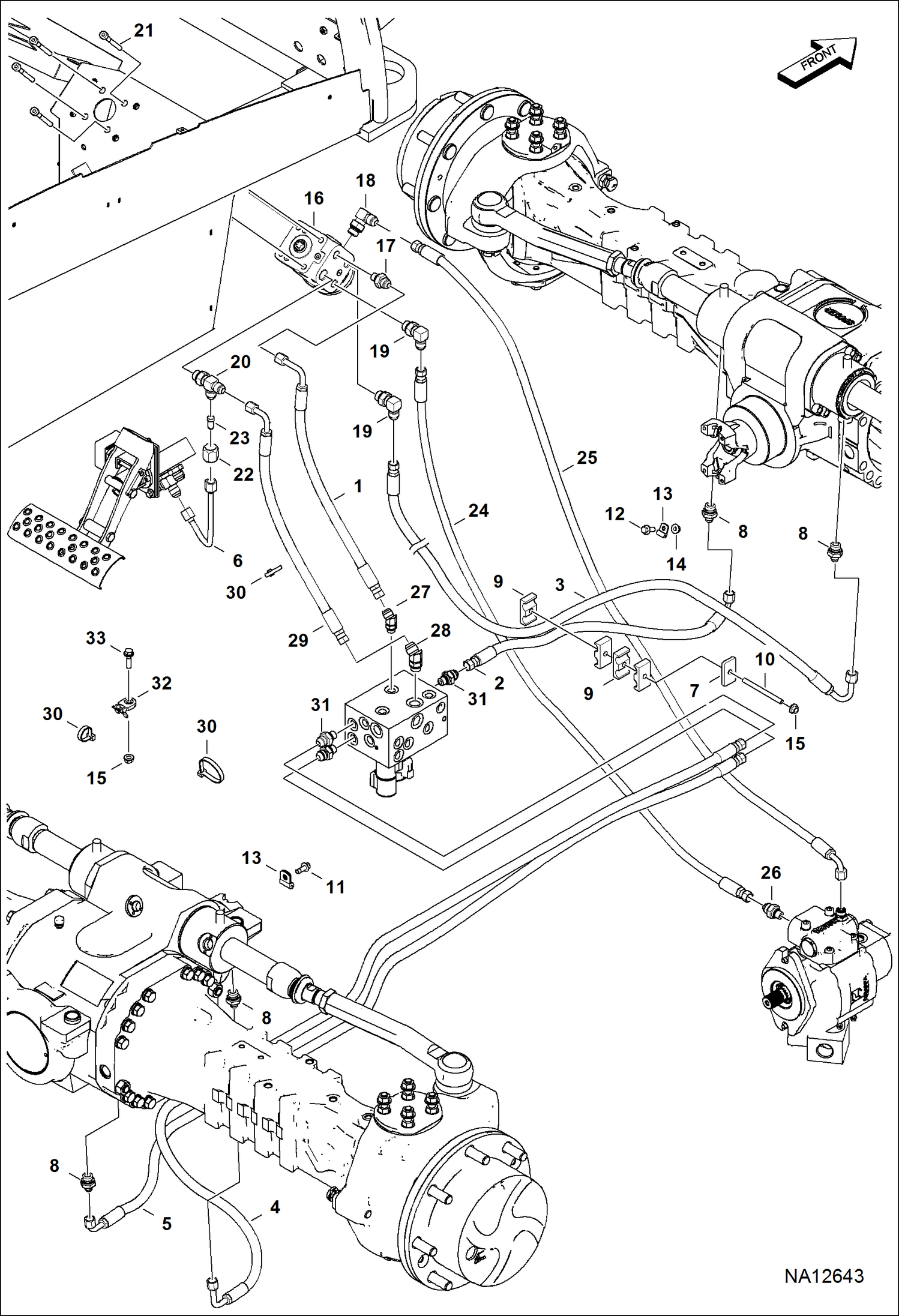 СХЕМА ГИДРАВЛИЧЕСКОЙ СИСТЕМЫ (РУЛЕВОЕ УПРАВЛЕНИЕ)
