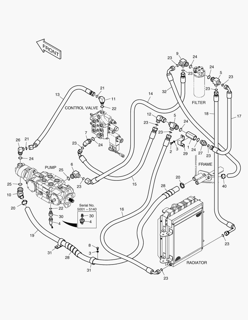 Схема ТУБОПРОВОД МАСЛЯНОГО РАДИАТОРА