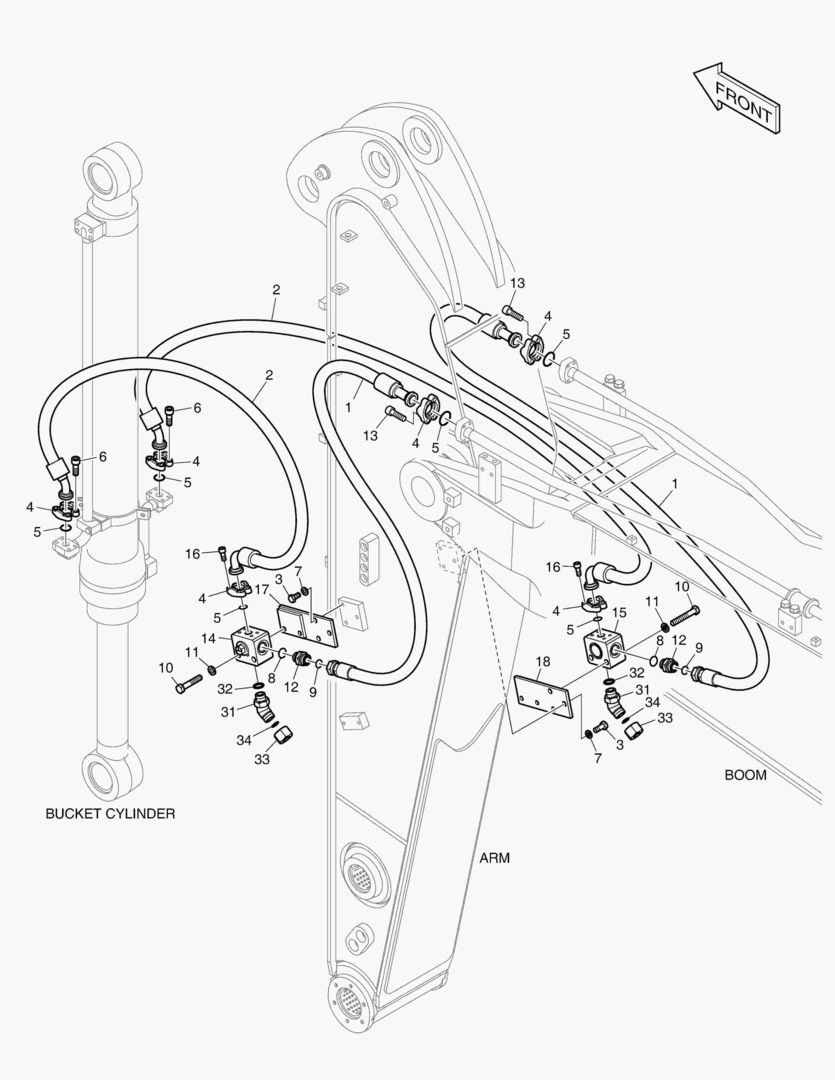 ГИДРОСИСТЕМА РУКОЯТИ - РУКОЯТЬ 2.0 м(ГРЕЙФЕРНЫЙ КОВШ)