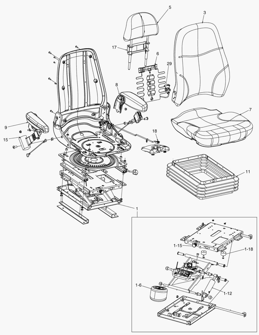 Спецтехника 5445 SEAT ASS`Y - AIR SUSPENSION
