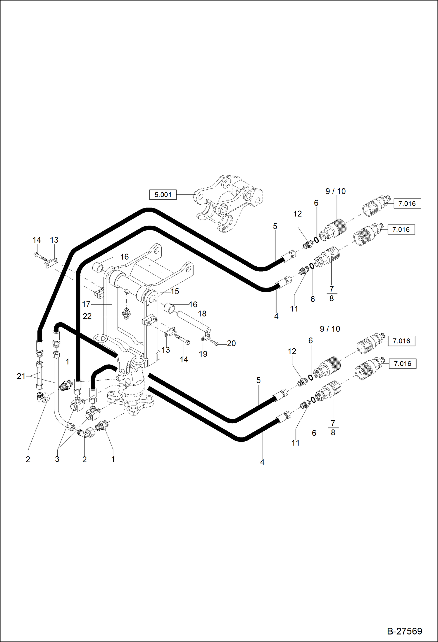 КОМПЛЕКТ ДЕТАЛЕЙ ПОДВЕСКИ C12V С БЫСТРОУСТАНАВЛИВАЕМОЙ ГИДРАВЛИЧЕСКОЙ УСТАНОВКОЙ HITCH-TEREX - ТИП GM2И