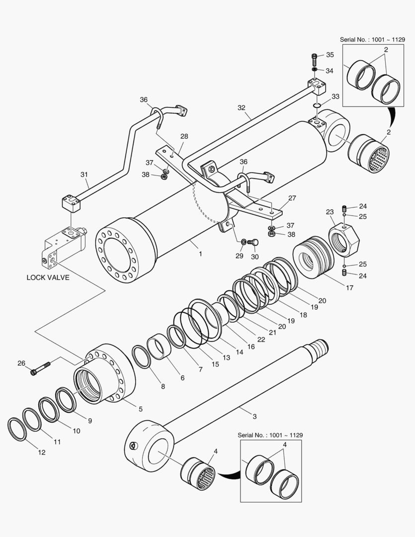 ШАРНИРНЫЙ ЦИЛИНДР СТРЕЛЫ - ГИДРОЗАМОК