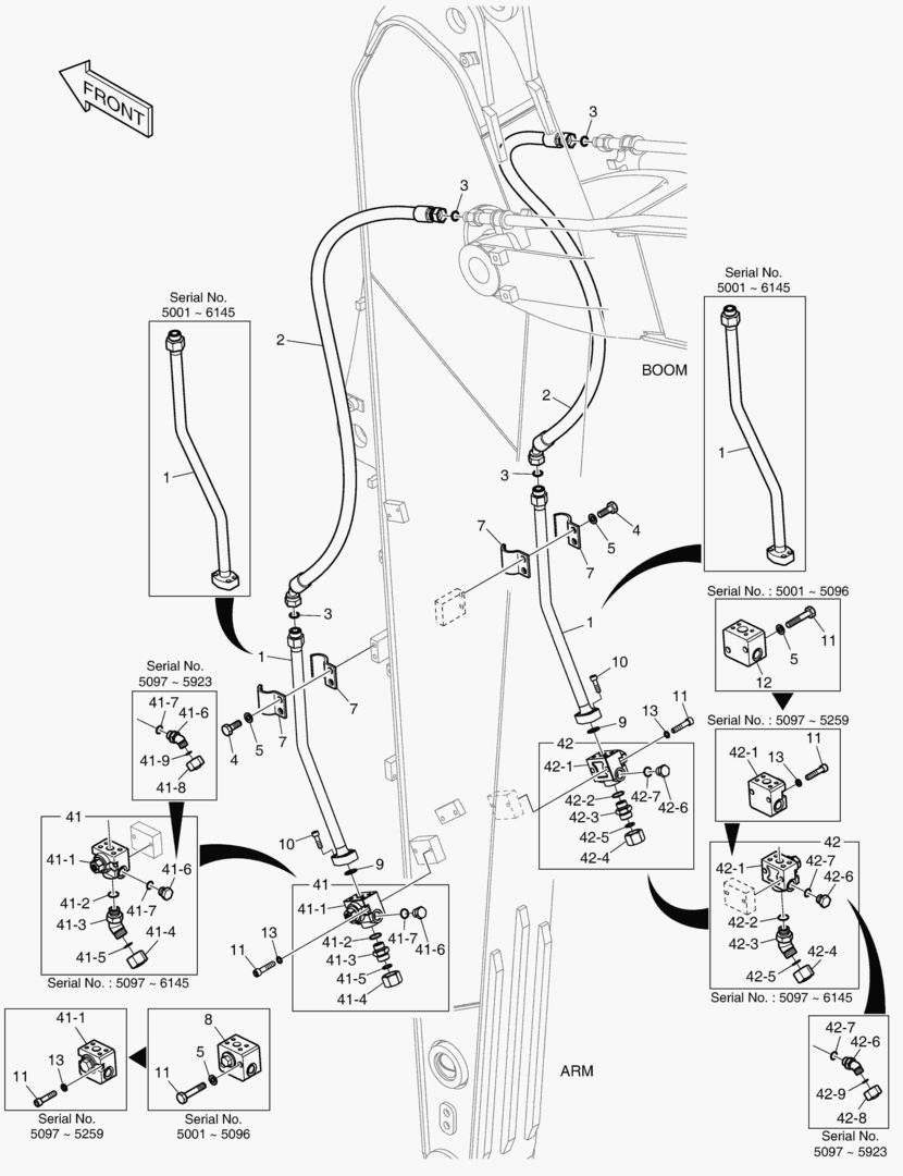 6610 ARM PIPING - ONE & TWO WAY(ARM 3.0m)