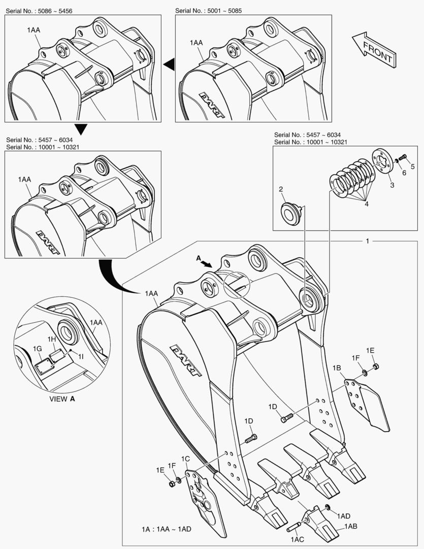 6690 BUCKET ASS`Y - 1.20mВі(42`) - SIDE PIN
