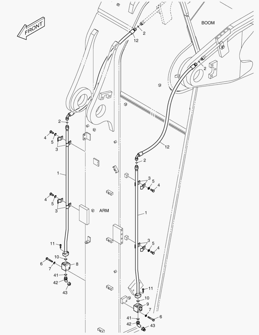 ГИДРОСИСТЕМА РУКОЯТИ - ВРАЩАЮЩИЙСЯ (РУКОЯТЬ 3.55 м)