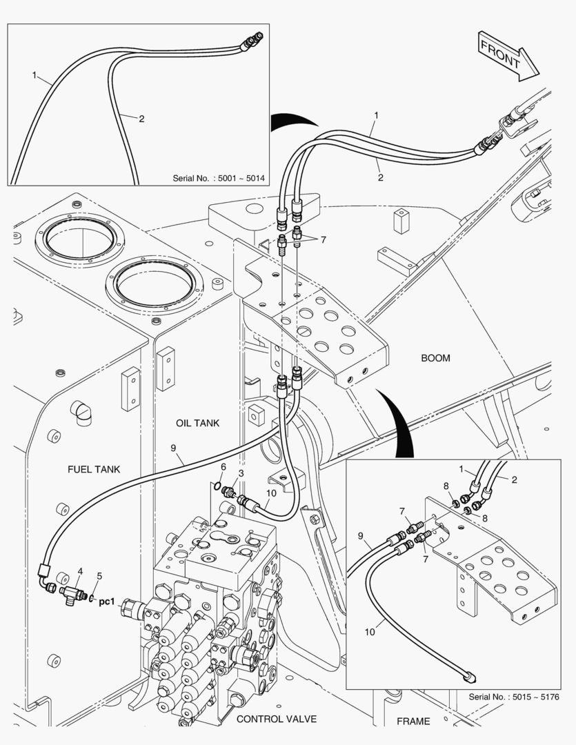 7090 PILOT PIPING - ARM LOCK VALVE [5001~5226]