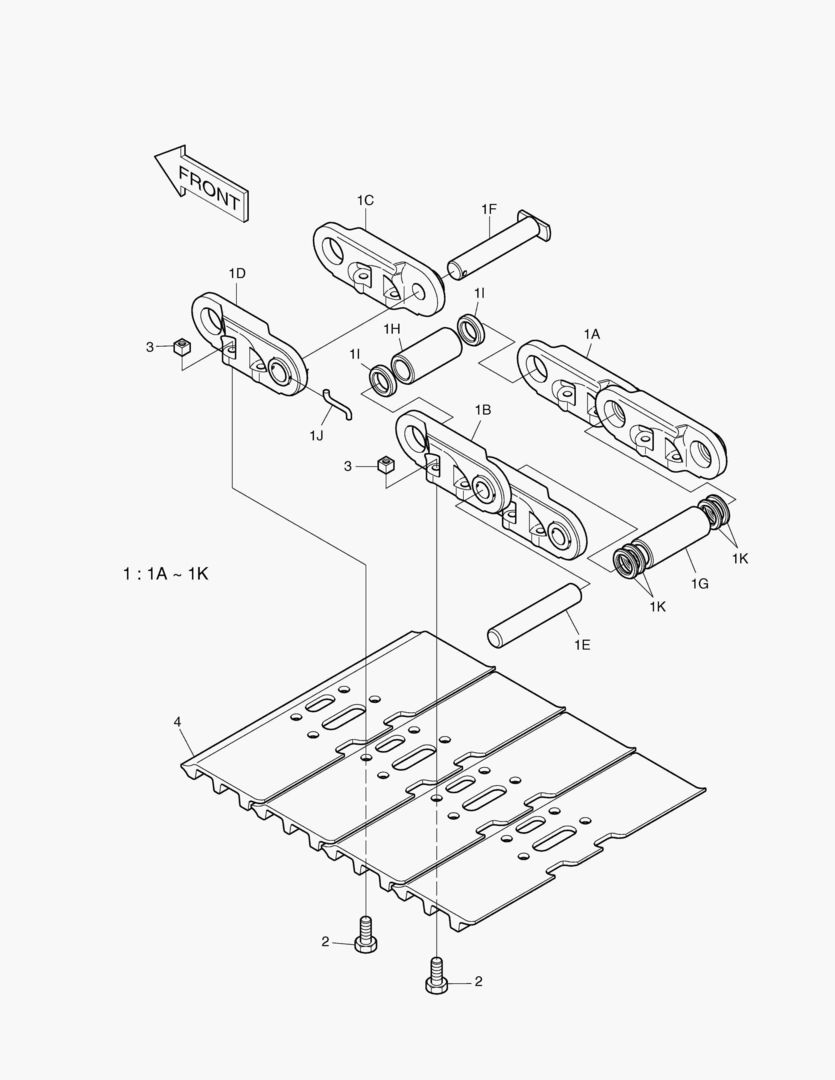 2150 TRACK SHOE ASS`Y-600G [1001~10552]