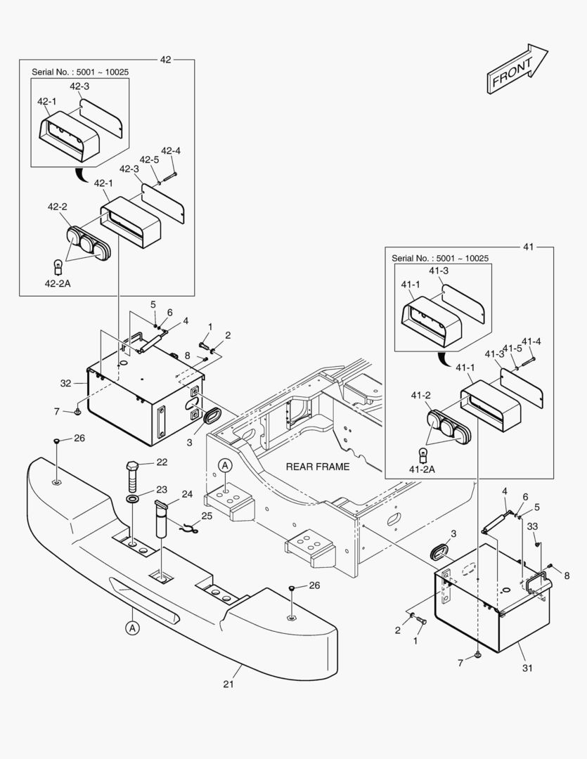 1400 COUNTER WEIGHT & REAR LAMP